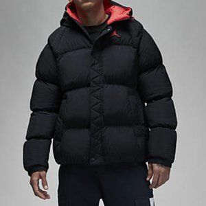 Never Worn Jordan Essential Men's Puffer Jacket Black/Fire Red